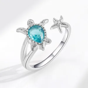 Sea Turtle Starfish Stacking Ring