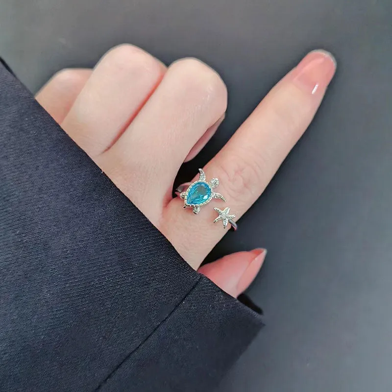 Sea Turtle Starfish Stacking Ring