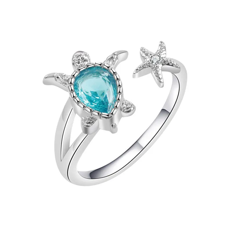 Sea Turtle Starfish Stacking Ring