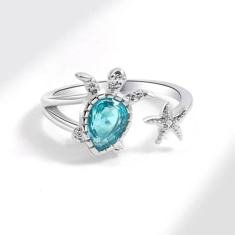 Sea Turtle Starfish Stacking Ring