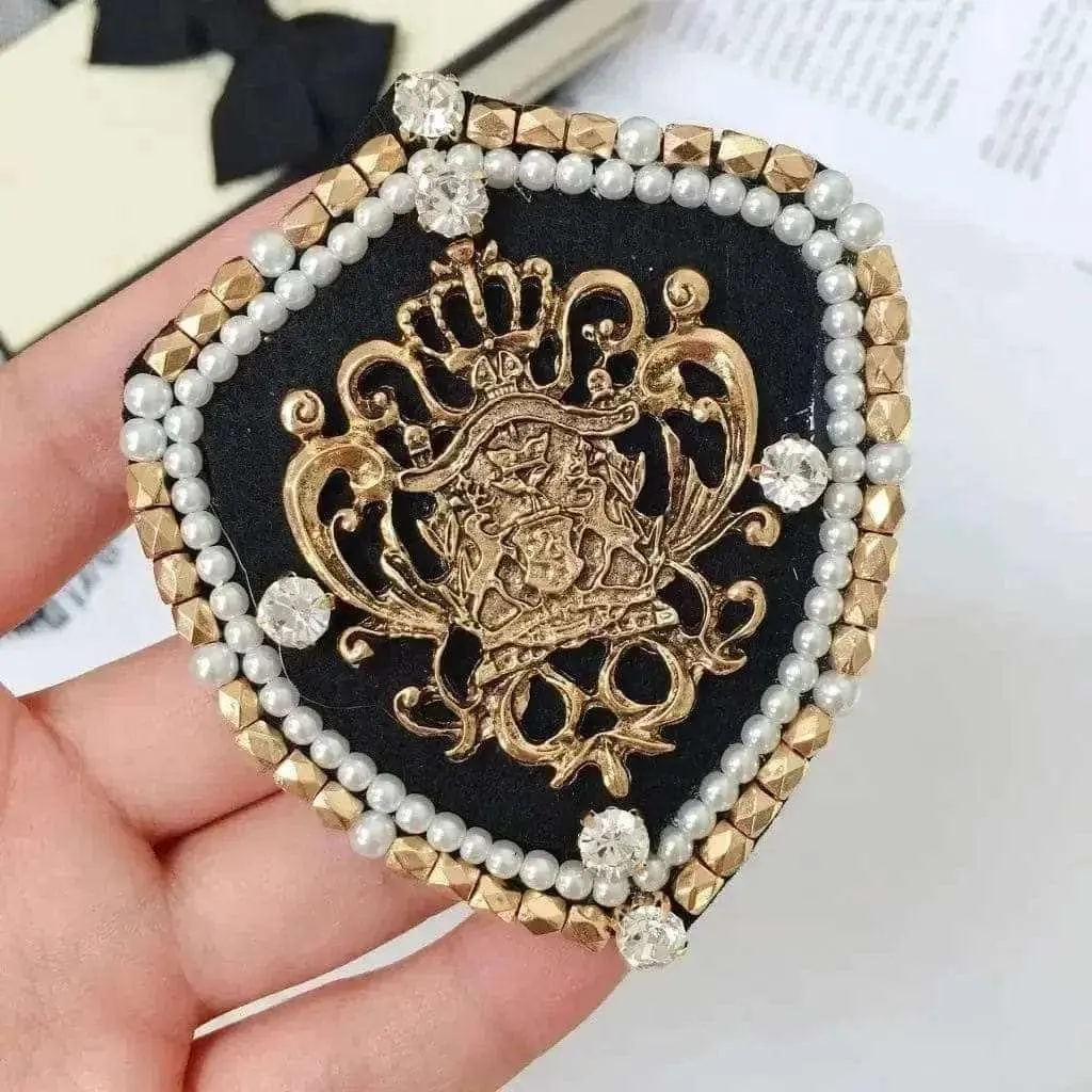 Shop Crystal Pearl Lace Badge Brooch - Elegant Accessory for Any Occasion