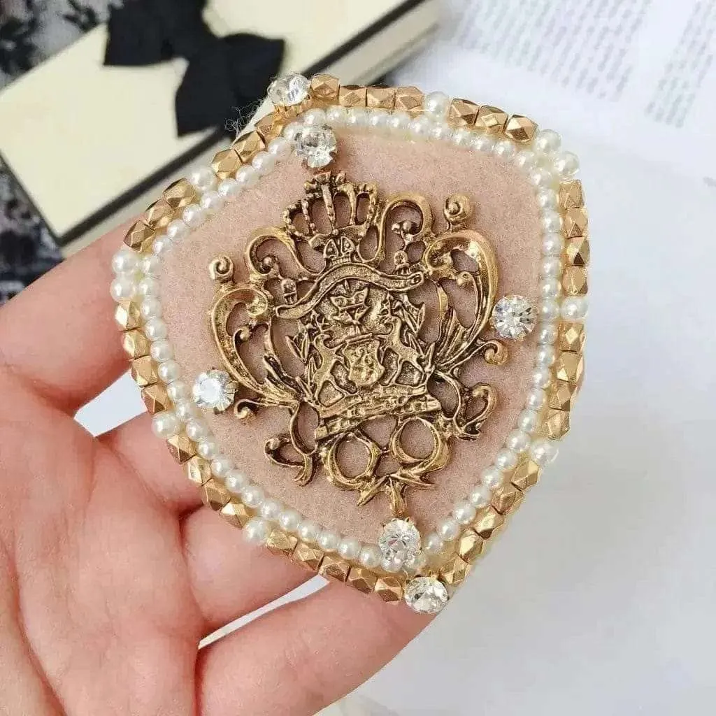 Shop Crystal Pearl Lace Badge Brooch - Elegant Accessory for Any Occasion