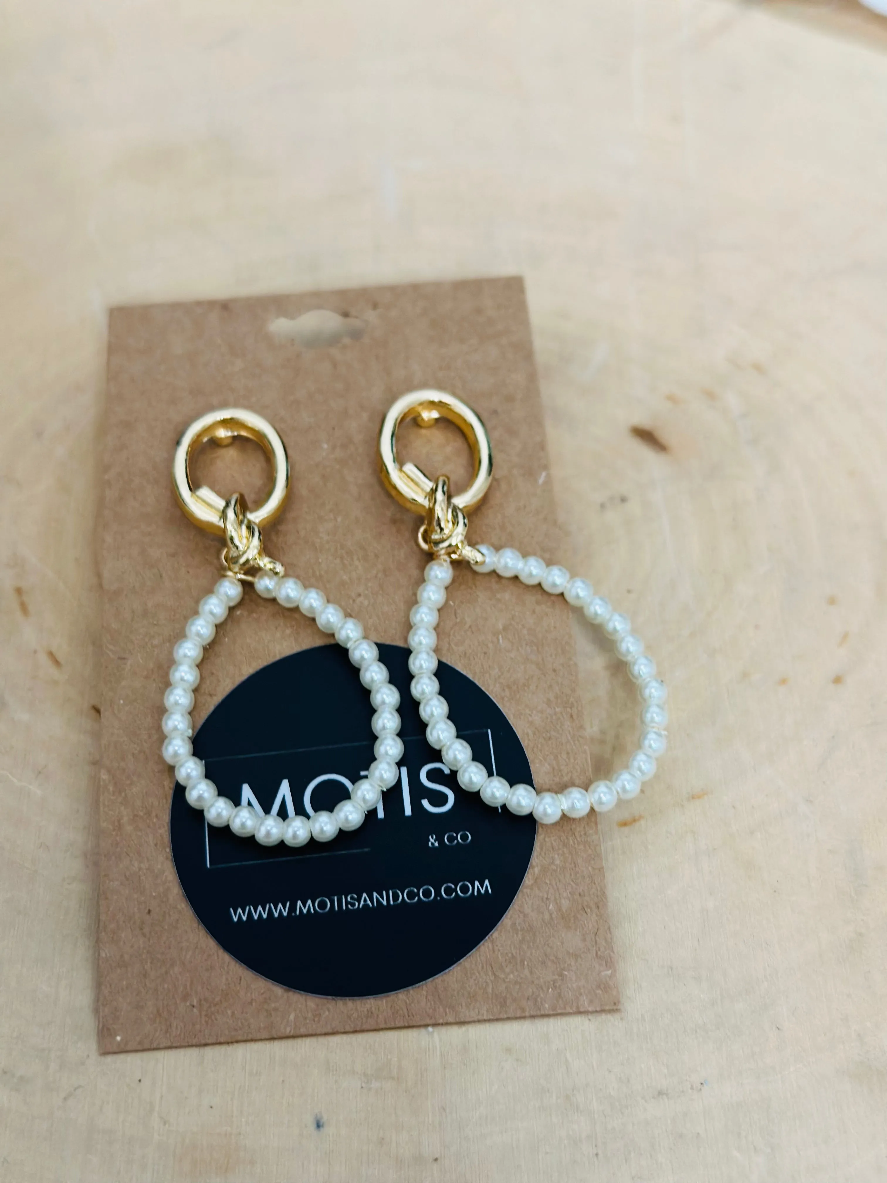 Shores Pearl and Gold Dangle Earrings
