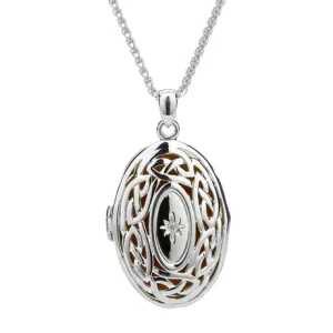 Silver And 22k Gold Gilding Window To The Soul Diamond Locket | Keith Jack