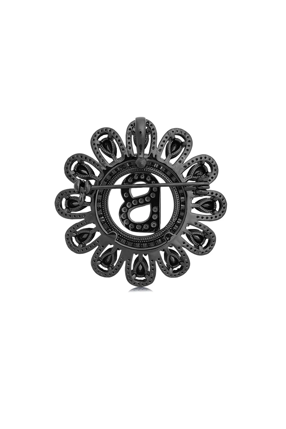 Solara Brooch - Hematite