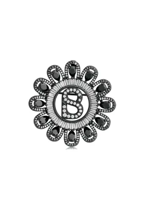Solara Brooch - Hematite