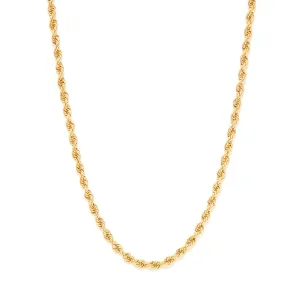 Solid Yellow Gold Rope Chain - 5mm