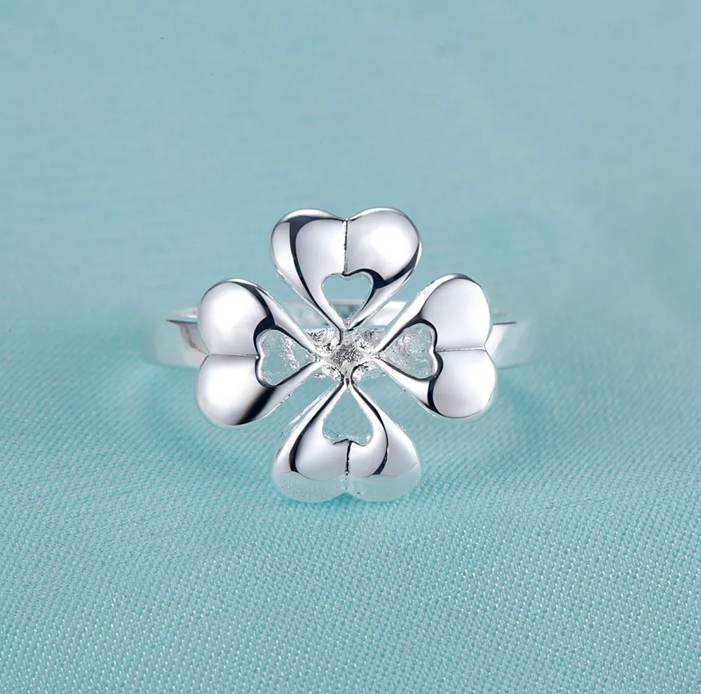 Stainless Steel Four Leaf Clover Ring