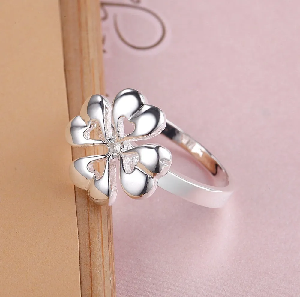 Stainless Steel Four Leaf Clover Ring