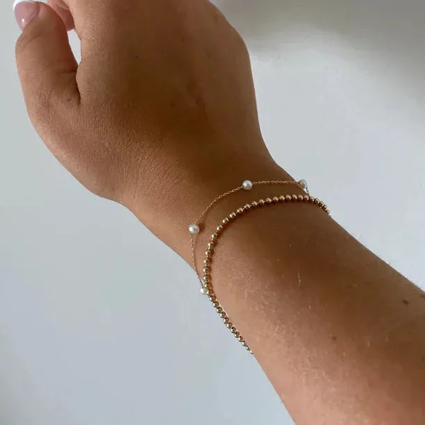 Station Pearl Bracelet (Gold)