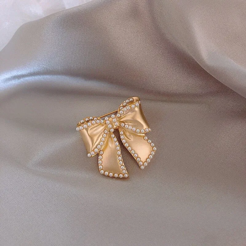 Stunning Rhinestone and Pearl Bejeweled Brooch Pins