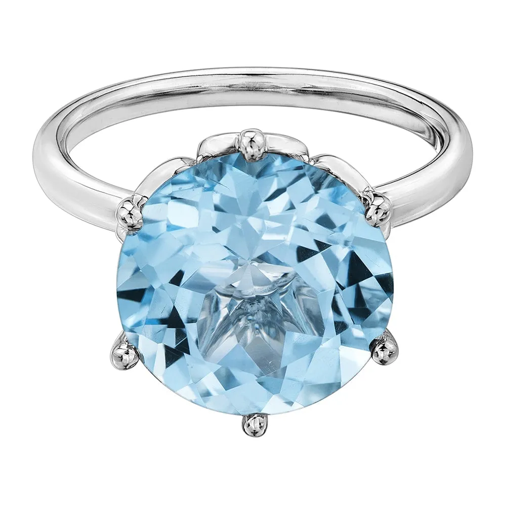 Stunning Sky Blue Topaz Solitaire Ring