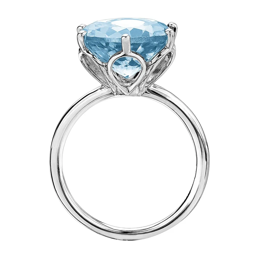 Stunning Sky Blue Topaz Solitaire Ring