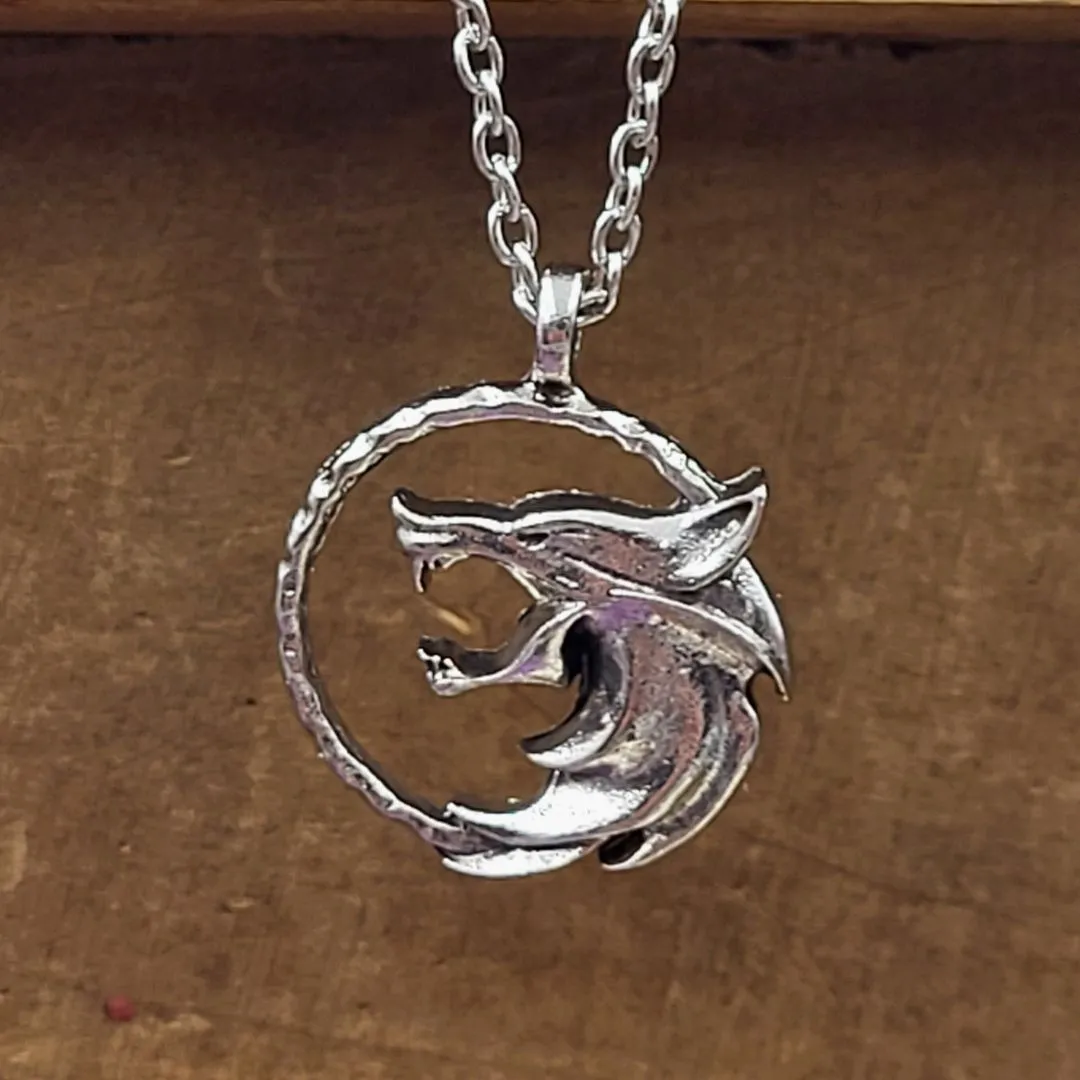 The Witcher White Wolf Pendant - Gothic Necklace by The Nevermore