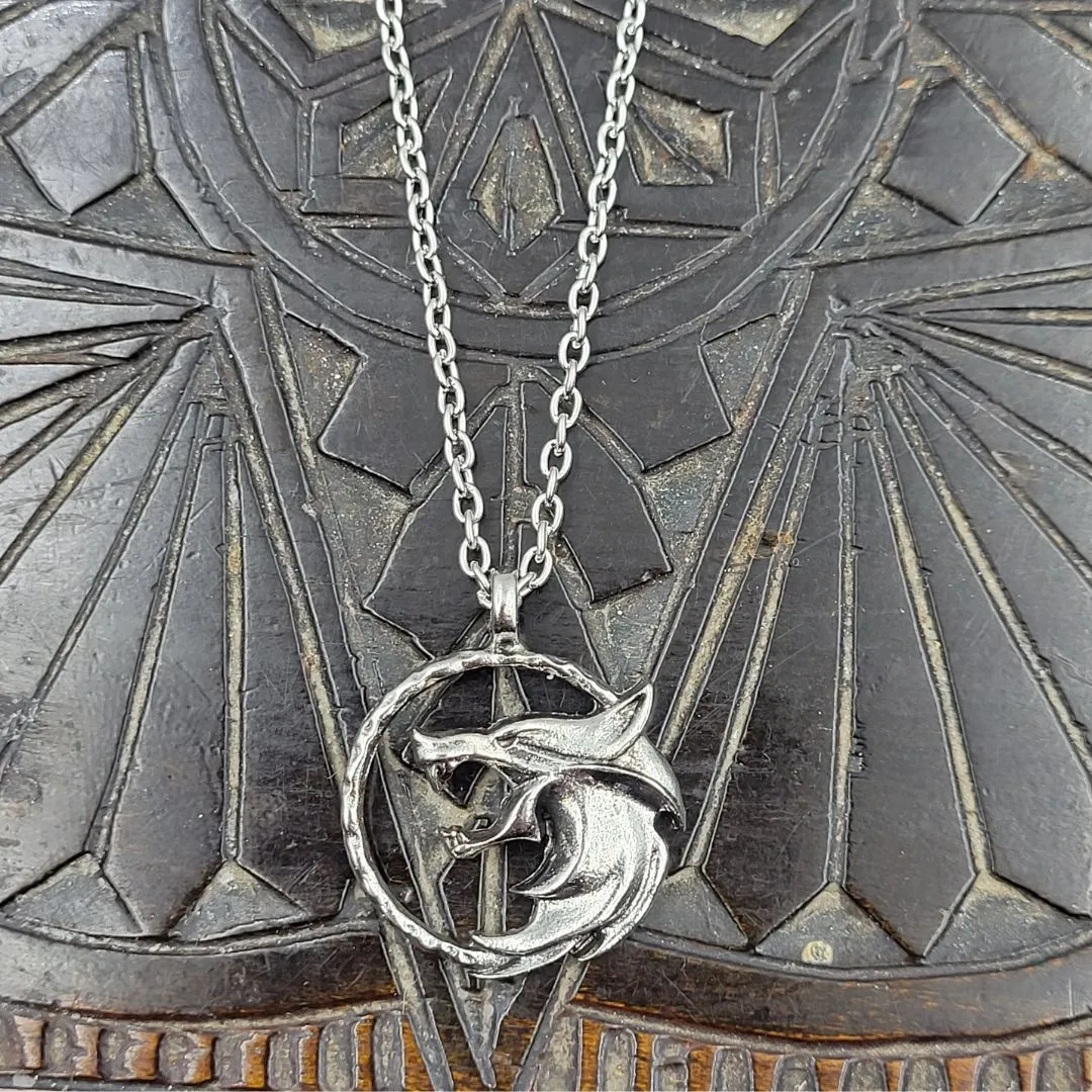 The Witcher White Wolf Pendant - Gothic Necklace by The Nevermore