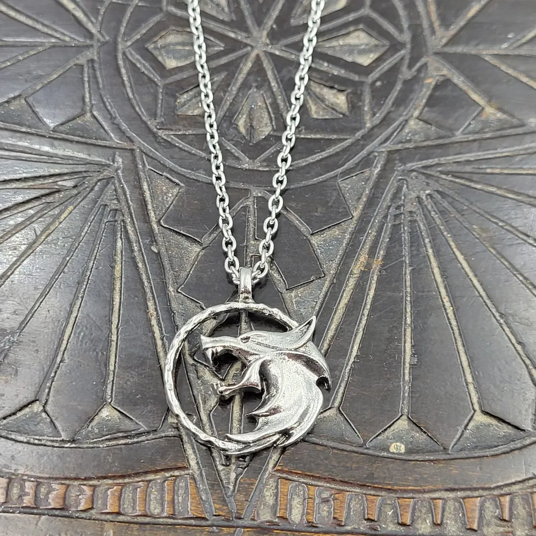 The Witcher White Wolf Pendant - Gothic Necklace by The Nevermore