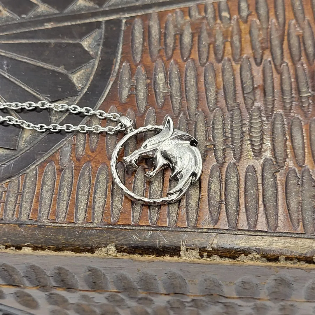 The Witcher White Wolf Pendant - Gothic Necklace by The Nevermore