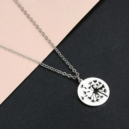 Todorova Novetly Plants Dandelion Wishing Necklace Geometric Round
