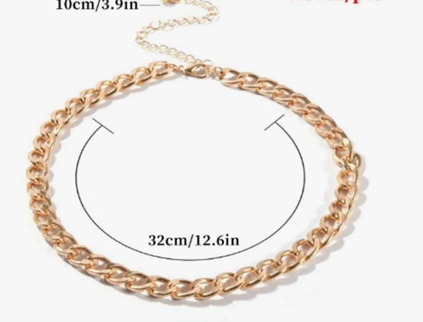 Trendy Chain Choker Necklace (Silver)