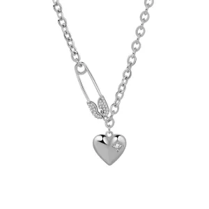 Trendy Paper Clip Heart Shape Chain Necklace