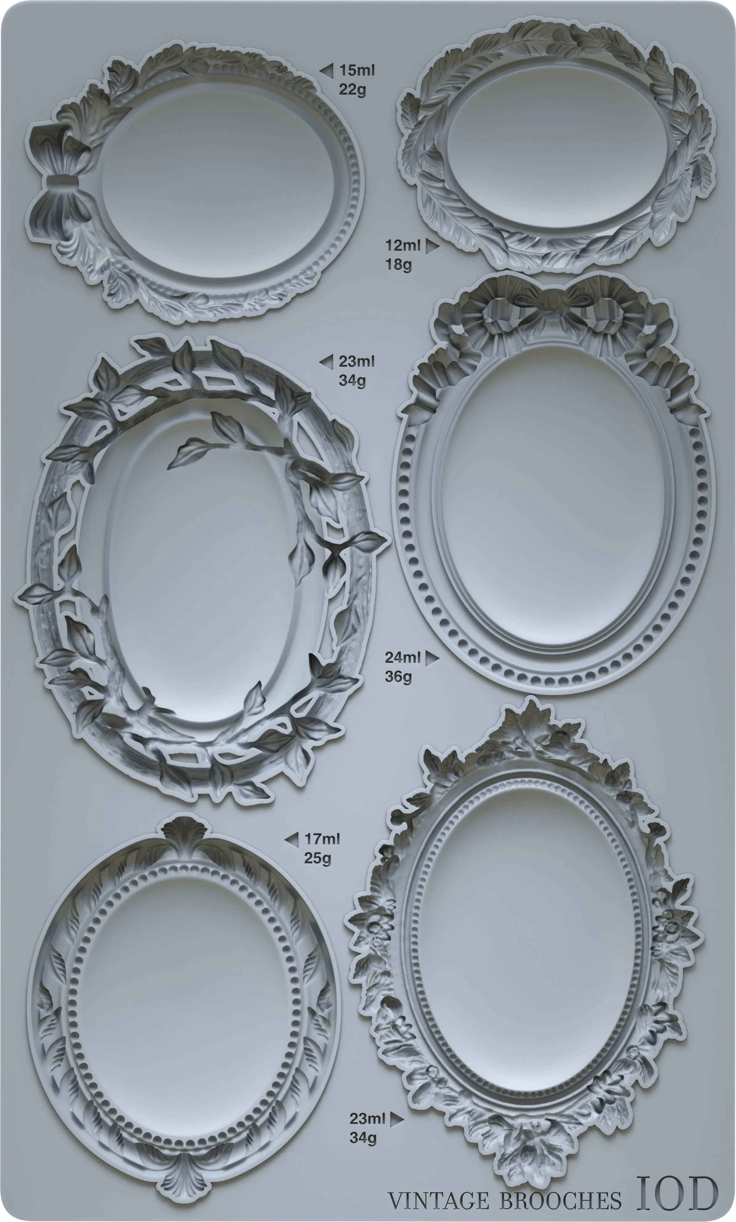 Vintage Brooches Mould by IOD Iron Orchid Designs