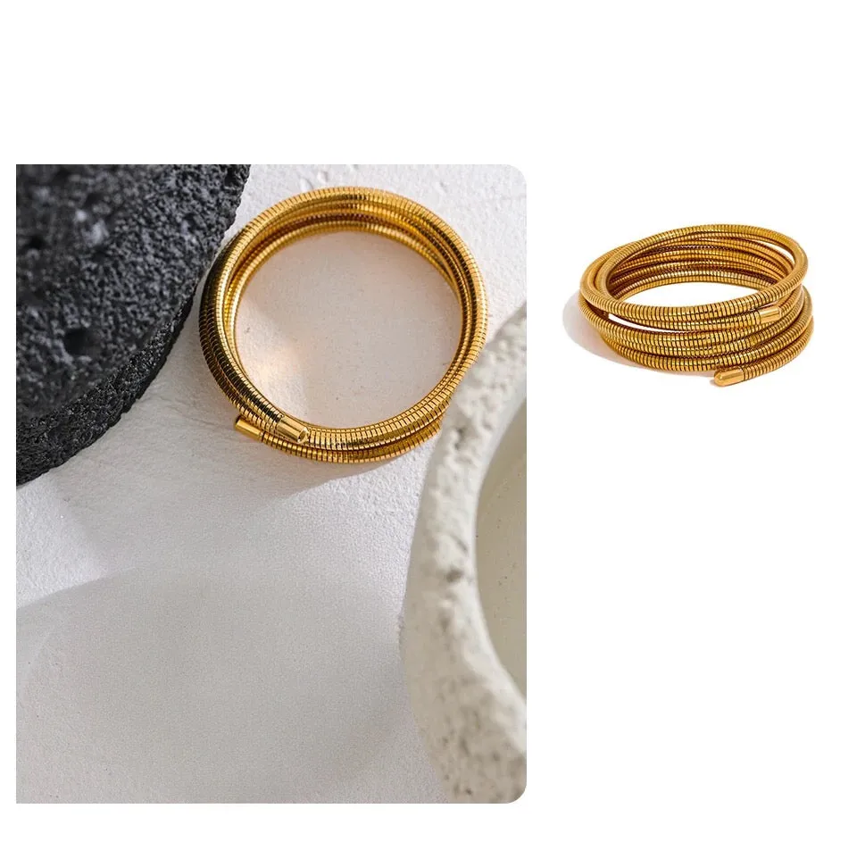 Wrapped Viper Bracelet - 18K Gold Coated