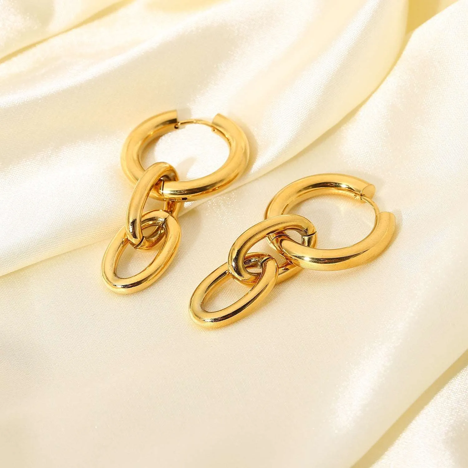 Yasmin Dangle Huggie Earrings