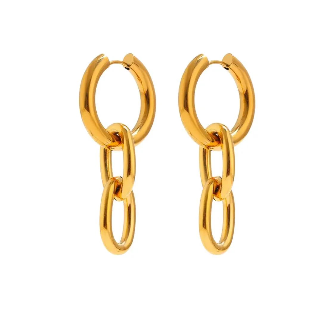Yasmin Dangle Huggie Earrings