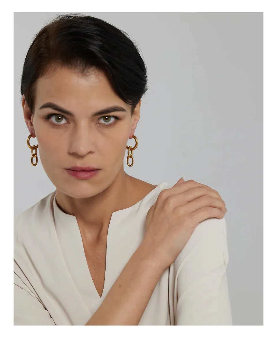 Yasmin Dangle Huggie Earrings