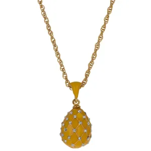 Yellow Trellis Royal Egg Pendant Necklace