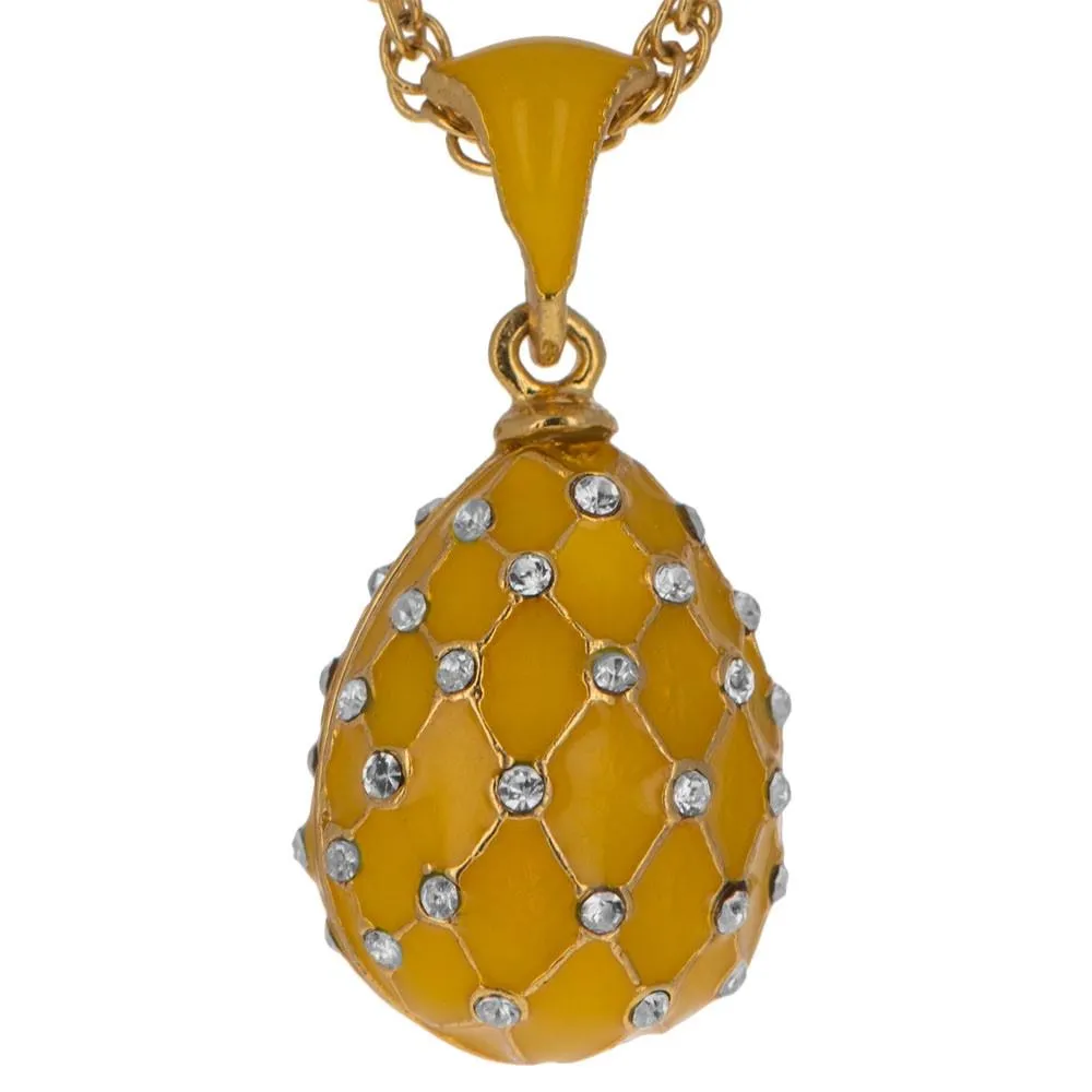Yellow Trellis Royal Egg Pendant Necklace