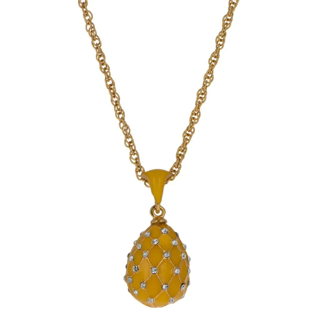 Yellow Trellis Royal Egg Pendant Necklace